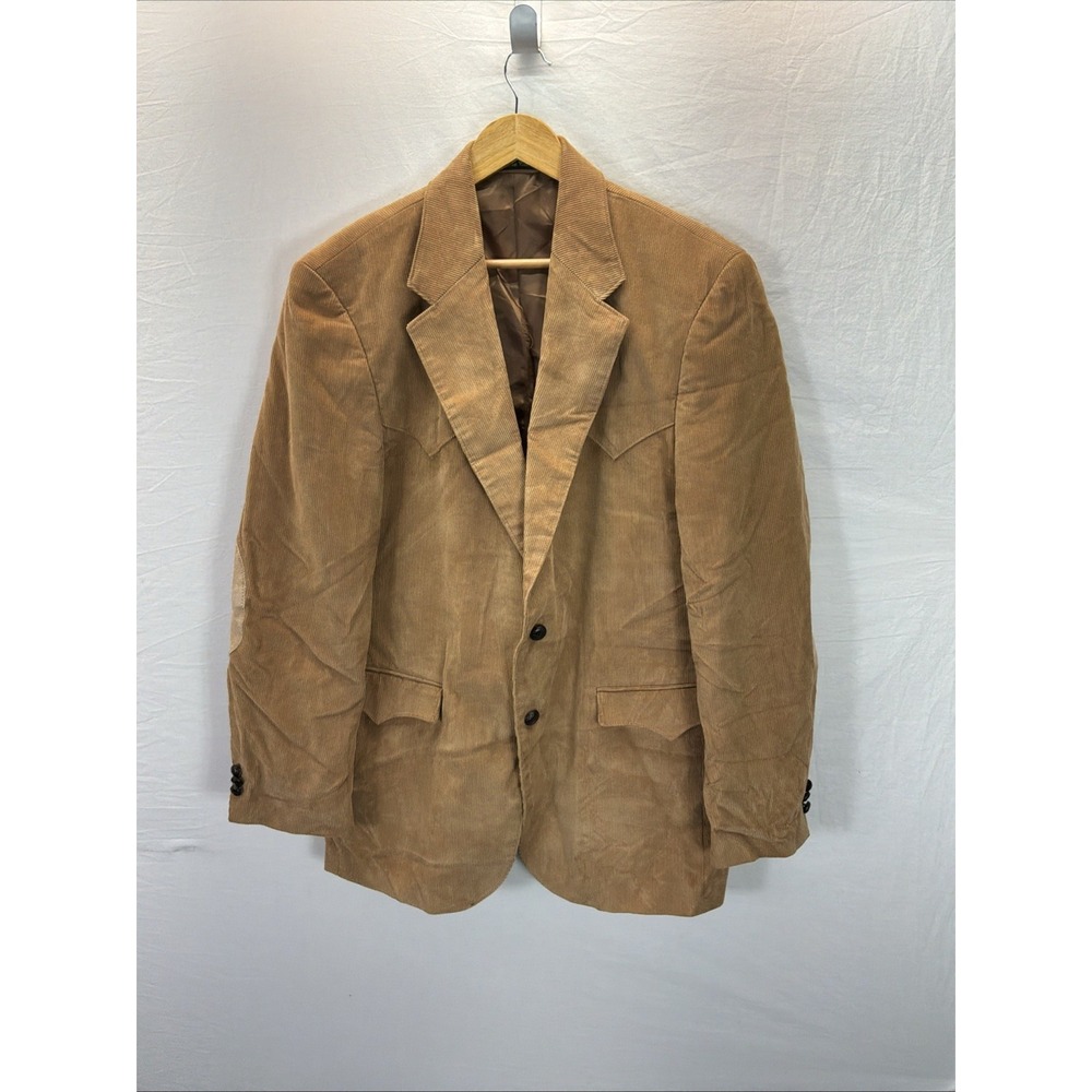 Circle S Dallas Texas Mens Western Blazer Brown Corduroy Sport Coat 44L Cowboy